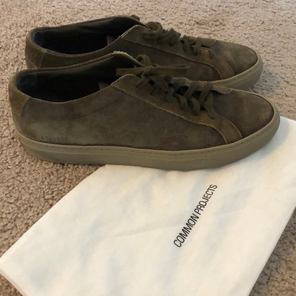 Common projects Achilles low in suede green